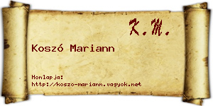 Koszó Mariann névjegykártya
